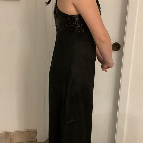 House of Harlow 1960 black sequins satin slip dress size M - Picture 3 of 8